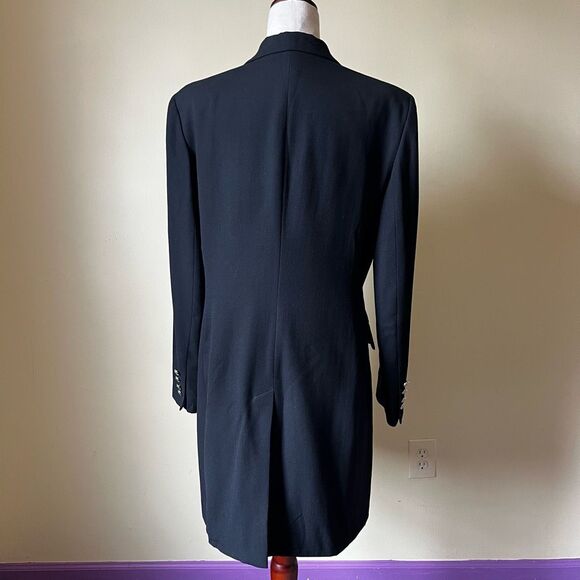 90s Vintage Lauren Ralph Lauren Black Wool Crest Blazer Button Down Women's 12 - Picture 4 of 15